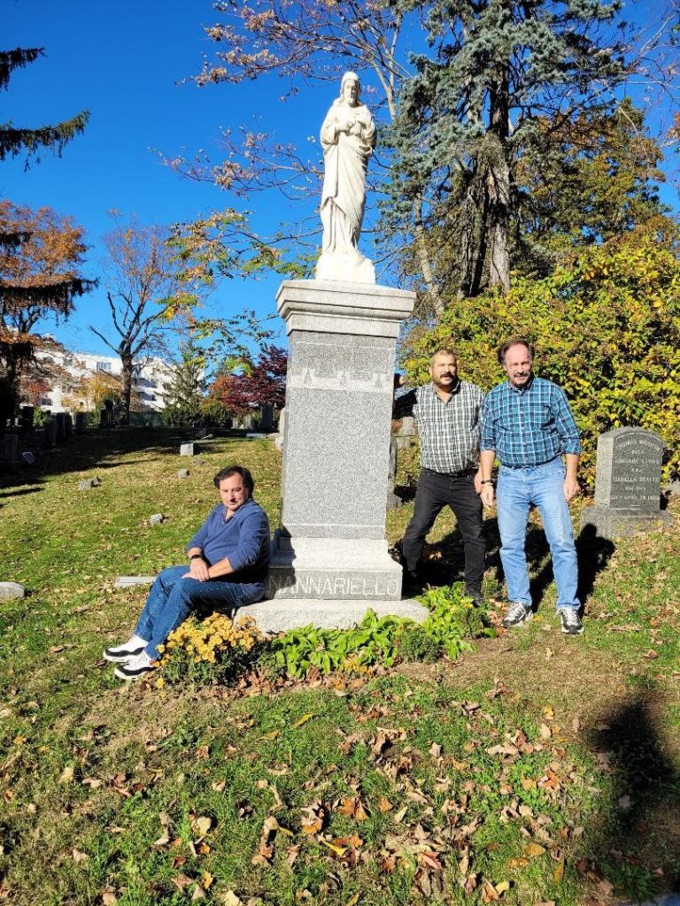 11 Nannariello Family visiting White Plains Rural Cemetery, Left Gary Nannariello, Richard Nannariello, Steve Nannariello, White Plains, New York 2022